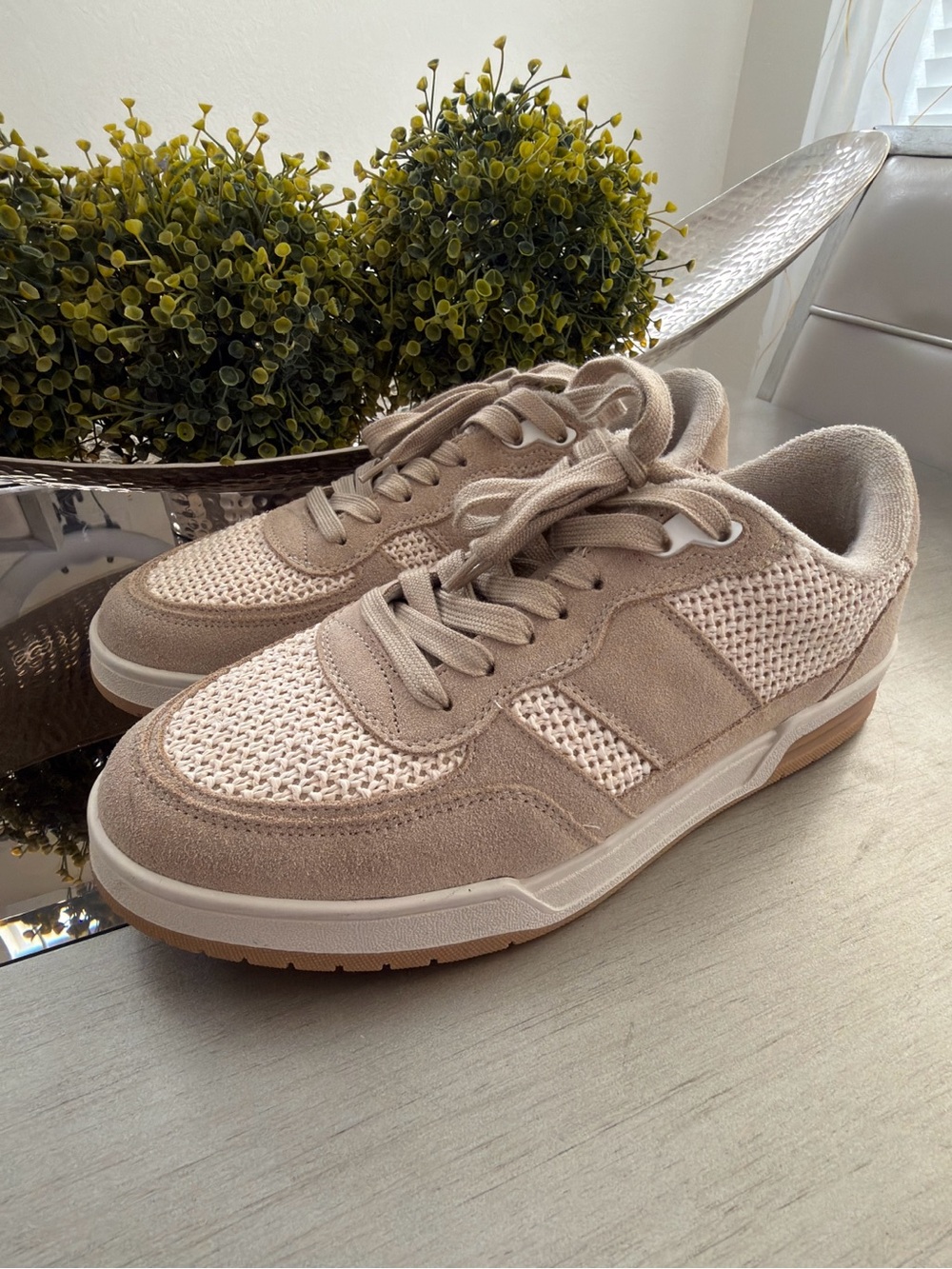 Aldo Men's Casual Knit & Suede Sneakers in Beige